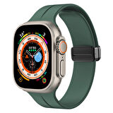 Apple Watch 2/3/4/5/6/7/8/9/se/ultra/ultra 2 Seri 42mm 44mm 45mm 49mm İçin Manyetik Silikon Kordon