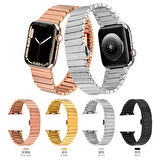 Apple Watch - se/2/3/4/5/6/7/8/9 Seri 38mm Serisi 40mm 41mm İçin Stanless Steel Klipsli Metal Kordon
