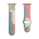 Apple Watch - se/2/3/4/5/6/7/8/9 Seri 38mm Serisi 40mm 41mm Uyumlu Renkli Desenli Silikon