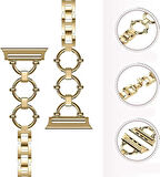 Apple Watch 2/3/4/5/6/7/8/9/se/ultra/ultra 2 Seri 42mm 44mm 45mm 49mm İçin Halka Gövde Metal Kordon