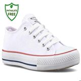 Waves 700 Numara 40 Converse Style Erkek Keten Sneaker Ayakkabı BEYAZ_KIRMIZI_LACİVERT