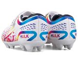 Hulk 129 Cırtlı Filet Numara 34 Çocuk Futbol Krampon Beyaz_Siyah
