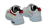 CİCİMO 007 Patik Cırtlı Alt Topuk Işıklı Ünisex Çocuk Sneaker Ayakkabı BEYAZ_KIRMIZI