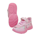 Spido 08 Filet Cırtlı Numara Kız Çocuk Sneaker Spor Ayakkabı Pembe_Gümüş