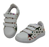 LE PETİT 610 Patik Keten Kız Çocuk Sneaker Ayakkabı BEYAZ YILDIZ