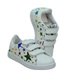 LE PETİT 610 Patik Keten Kız Çocuk Sneaker Ayakkabı BEYAZ YILDIZ