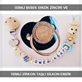Sahi Aksesuar İsimli Bebek Emzik Zinciri Ve Bebek Silikon Emzik Seti (0-6 Ay/Yeni Doğan) sahi_0582