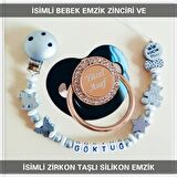 Sahi Aksesuar İsimli Bebek Emzik Zinciri Ve Bebek Silikon Emzik Seti (0-6 Ay/Yeni Doğan) sahi_0590