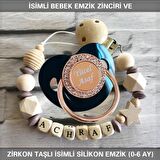 Sahi Aksesuar İsimli Bebek Emzik Zinciri Ve Bebek Silikon Emzik Seti (0-6 Ay/Yeni Doğan) sahi_0609