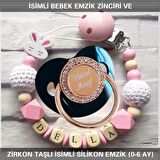 Sahi Aksesuar İsimli Bebek Emzik Zinciri Ve Bebek Silikon Emzik Seti (0-6 Ay/Yeni Doğan) sahi_0620