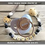 Sahi Aksesuar İsimli Bebek Emzik Zinciri Ve Bebek Silikon Emzik Seti (0-6 Ay/Yeni Doğan) sahi_0723