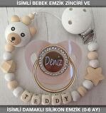Sahi Aksesuar İsimli Bebek Emzik Zinciri Ve Bebek Silikon Emzik Seti (0-6 Ay/Yeni Doğan) sahi_0804