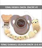 Sahi Aksesuar İsimli Bebek Emzik Zinciri Ve Bebek Silikon Emzik Seti (0-6 Ay/Yeni Doğan) sahi_0813