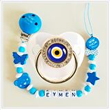 Sahi Aksesuar Isimli Bebek Emzik Zinciri Ve Taşlı Bebek Silikon Emzik Seti (0-6 Ay) - sahi_1345