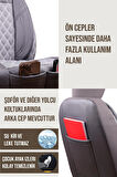 Suzuki Swift 2005-2009 Uyumlu Lüx Yarı Deri Oto Koltuk Kılıfı Ön Arka Takım PETRA Serisi FÜME