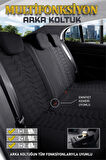 Hyundai İ20 N ile Uyumlu Lüx Deri Detaylı Oto Koltuk Kılıfı Ön Arka Takım PLATINUM Serisi SİYAH