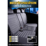 Audi A5 Serisi Lüx Deri Oto Koltuk Kılıfı Ön Arka Takım Safir FÜME