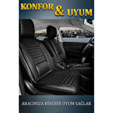 
Seat Leon Lüx Deri Oto Koltuk Kılıfı Ön Arka Takım Safir TAM SİYAH