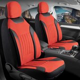 Citroen C1 Uyumlu Lüx Deri Detaylı Tay Tüyü Oto Koltuk Kılıfı Ön Arka Takım Edition Serisi Kırmızı