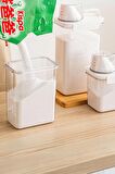 3 Lü Sızdırmaz Depolama Sıvı Toz Deterjan Saklama Kutusu- Ölçekli Kap 1100 ML 1800 ML 2300 ML