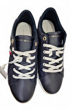 TOMMY HİLFİGER ESSENTİAL WEBBİNG CUPSOLE 41 DERİ LACİVERT SPOR KADIN AYAKKABI FW0FW07378