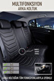 Volkswagen Scirocco 2008-2014 Uyumlu Lüx Deri Oto Koltuk Kılıfı Ön Arka Takım TREND Serisi TAM SİYAH