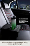 Volkswagen Golf Mk 5 Plus 2003-2009 Uyumlu Lüx Deri Oto Koltuk Kılıfı Ön Arka Takım TREND Serisi SİYAH KIRMIZI