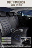 Ford Focus Style Plus Uyumlu Lüx Deri Oto Koltuk Kılıfı Ön Arka Takım TREND Serisi SİYAH MAVİ