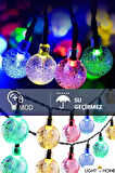 50 Led 7 Metre Renkli Kristal Küre 8 Modlu Bahçe Düğün Parti Dekor Işıkları Güneş Enerjili Işıklar