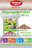 Bonny Nice Doğal Kuş Kumu Çam Pelet Papağan Kuş Kafes Altlığı 10 Kg 20 Lt (5 Adet)