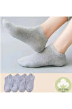 6 Çift Kadın Erkek Unisex Gri Patik Çorap Bilek Boy 6 Adet