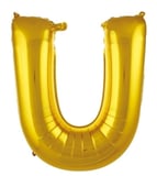 Premium U- HARF 34 İNC GOLD RENK BALON 76 CM Özel Gün Doğum Günü Salon