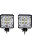 Off Road Sis Farı - Lamba 16 Led Kare Çalışma Lambası 2 Adet