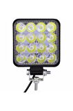 Off Road Sis Farı - Lamba 16 Led Kare Çalışma Lambası 2 Adet