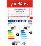 Petlas 175/70 R14 TL 88T REINF. SNOWMASTER 2 Oto Kış Lastiği (Üretim Tarihi:2025)