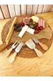 Peynir Kesme 4’lü Bambu Saplı Bıçak Seti