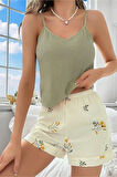 Bella Notte %100 Spandex Kumaş Kaliteli Alt ve Üst Şort Takım