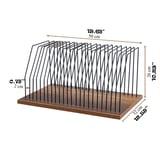 Endüstriyel Metal Plak Standı, 50x32x26cm MDF Tabanlı 50 LP Kapasiteli Siyah Tel Plak Rafı Masaüstü Organizer