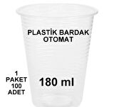 180 cc Plastik Pet Bardak, Otomat Bardağı - Şeffaf - 3 x 100 Toplam 300 Adet Tek Kullanımlık Bardak