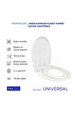 Universal Çocuk Adaptörlü Çift Kullanım Yavaş Kapanan Klozet Kapağı Oval C Form
