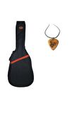 Su Geçirmez 10 Mm Pedli Soft Case Klasik Gitar Kılıfı - Siyah - Ahşap Pena Kolye Hediye