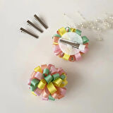 Pastel Renkli Kurdele Ponpon Toka 2 Adet