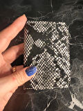 PinkylolaDesign- Love Model siyah beyaz yılan baskılı Hakiki Deri Cüzdan & Kartlık, Bolluk, Bereket