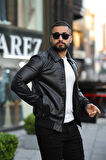 Slim Fit Polo Yaka Deri Ceket