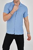 Erkek Slim Fit Polycotton Kısa Kol Gömlek