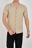 Erkek Slim Fit Polycotton Kısa Kol Gömlek