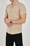 Erkek Slim Fit Polycotton Kısa Kol Gömlek