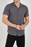 Erkek Slim Fit Polycotton Kısa Kol Gömlek