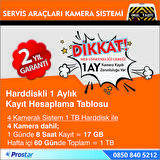 Okul Ve Servis Taşıtları İçin 1 Tb Kayıtlı Kamera Set