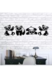 4' Lü Panda Dekoratif Tablo Duvar